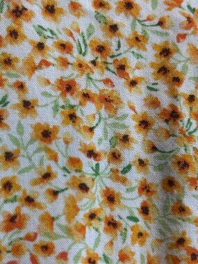 Old Navy XXL Floral Wrap Blouse Orange Ditsy Print Balloon Sleeve Tie Waist